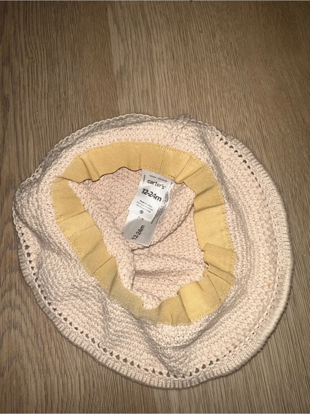 Carter's Knit Bucket Hat in Light Beige